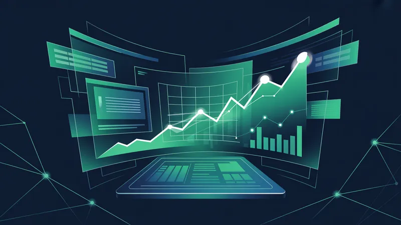 Dashboard ejecutivo unificado con métricas ROI ascendentes representando consolidación empresarial exitosa