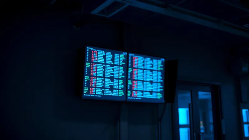 Monitor de operaciones de red con indicadores de estado en una sala de control de una utility, evocando la vigilancia continua del flujo de datos