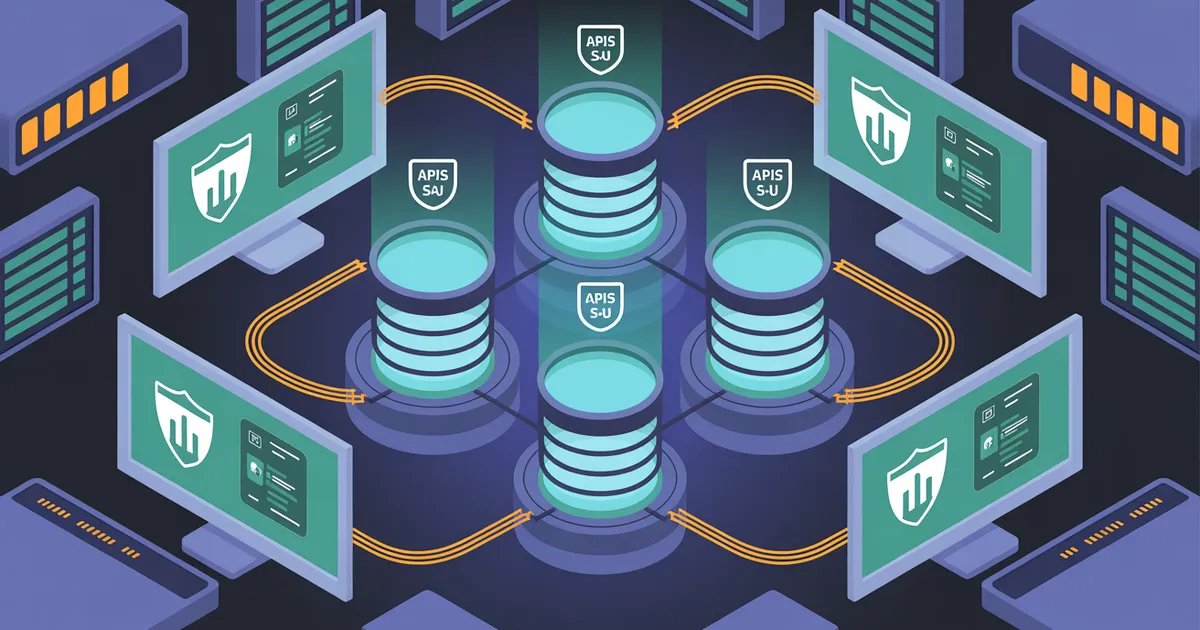 Arquitectura de APIs SAP IS-U con capas de seguridad y monitoreo integrado