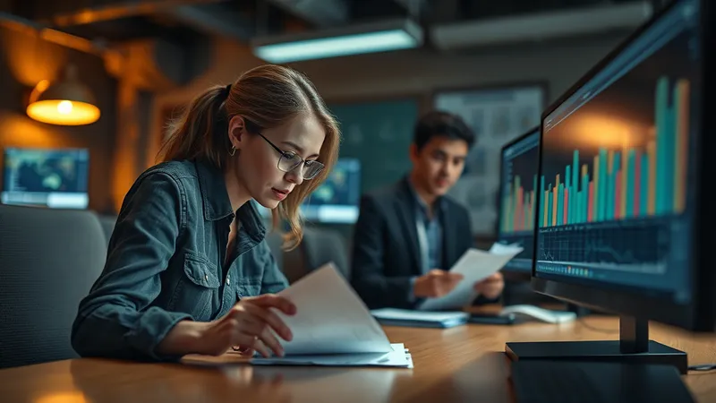 Analista de utilities revisando la configuración de grupos de activación de medidores en una pantalla de operaciones