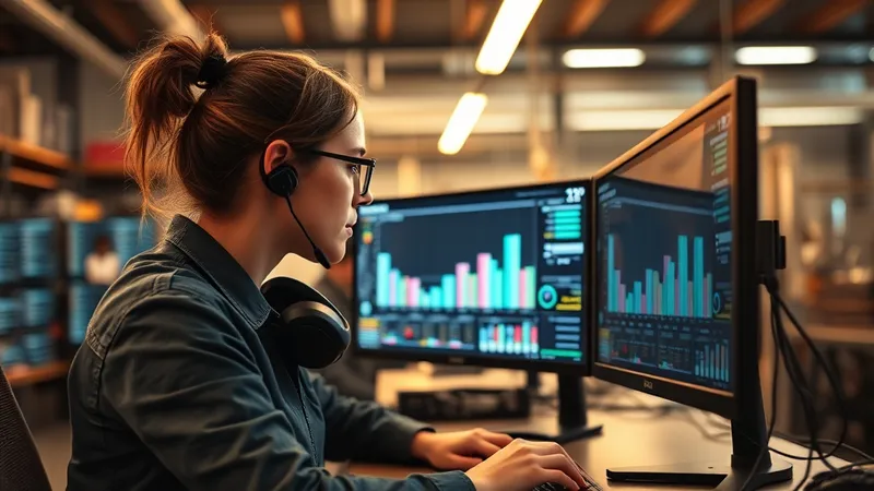 Ingeniera de integración revisando el monitor de mensajes de la plataforma de integración