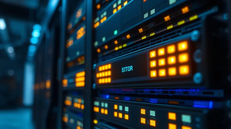 Módulos de memoria de servidor instalados en un rack de centro de datos activo, con luces indicadoras encendidas, representando el dimensionamiento de infraestructura HANA.