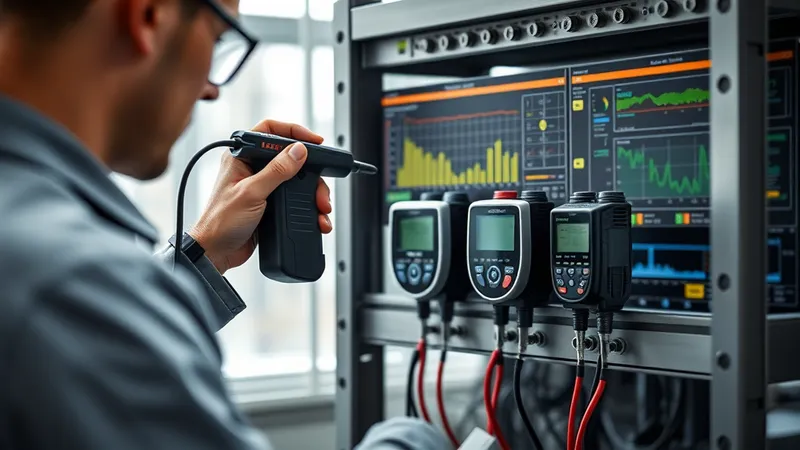 Ingeniero de integración revisa en pantalla el comportamiento de colas de eventos de medición